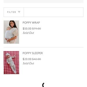 ISO solly baby poppy swaddle, wrap, sleeper, crib, sheet, hat!